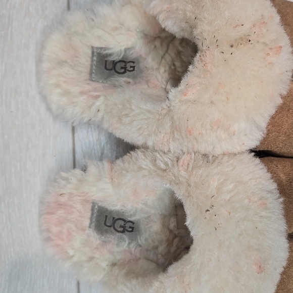 UGG Australia Women Suede Shearling Slippers Slip On Slide Sz 6 - Picture 5 of 10